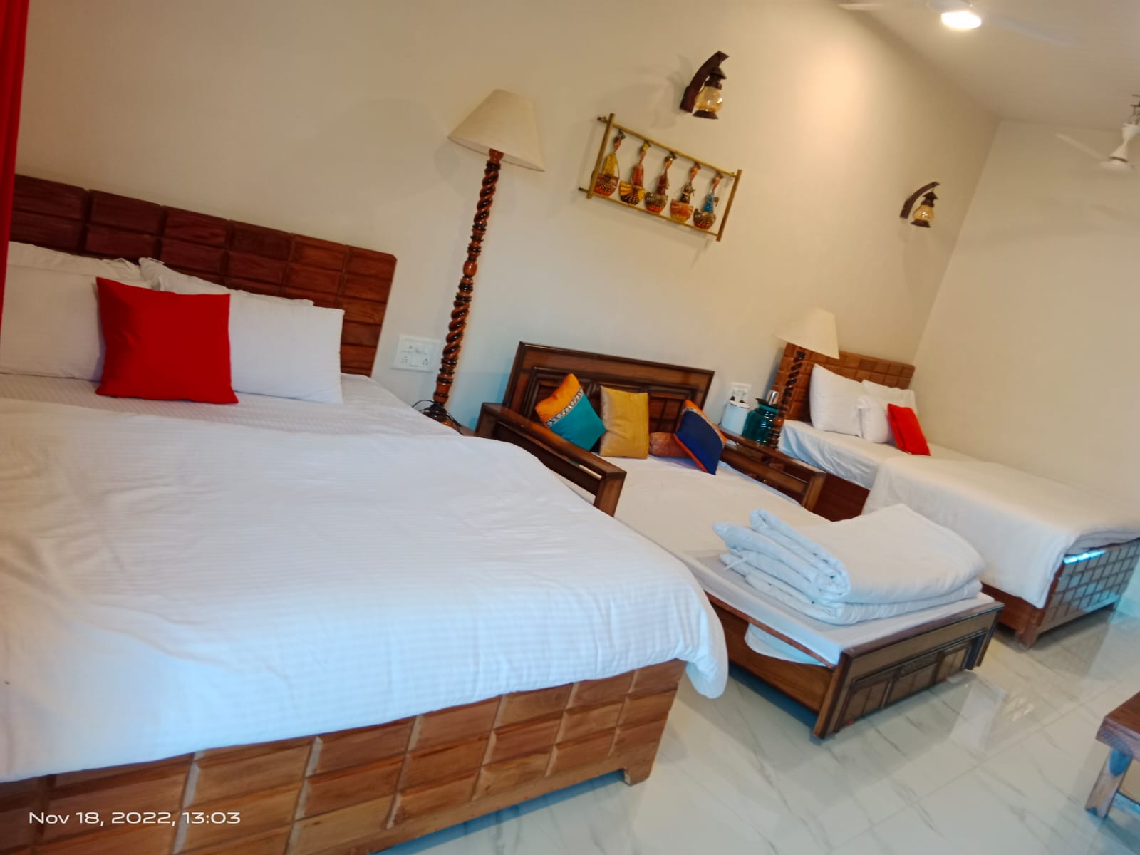 Family suite — sleeping area with multiple beds